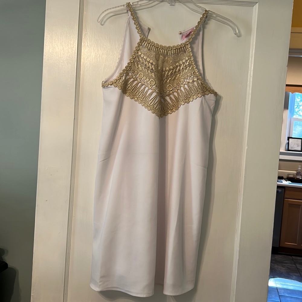 Lilly Pulitzer Resort White Dress pearl soft shift like new